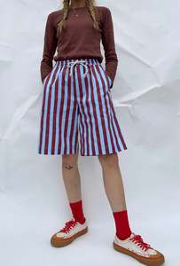 Mum: Womens long stripe shorts