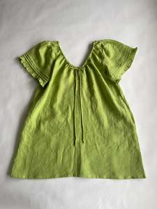 Linen Gathered Cloud Mini Dress