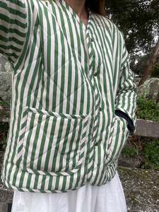 Mum: Womens Stripe Wool Quilt Jacket