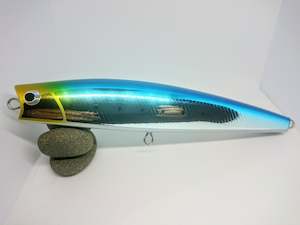 Fish Trippers Village Espuma 220F Topwater Popper Chart Head Blue Silver