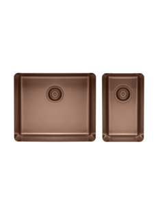 Brass Sinks Taps: Essentials 835mm 1 + 1/2 Double Bowl Sink