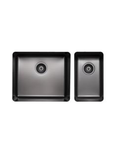 Gunmetal: Essentials 835mm 1 + 1/2 Double Bowl Sink