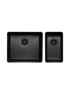 Essentials 835mm 1 + 1/2 Double Bowl Sink