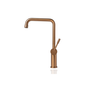 Titan Essentials Square Kitchen Mixer Tap - Aged Brass