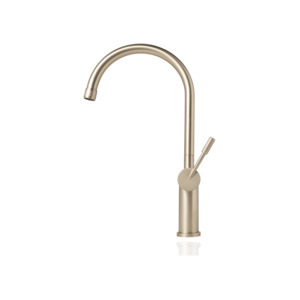 Pearl Gold: Titan Essentials Gooseneck Kitchen Mixer Tap - Pearl Gold
