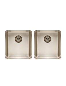 double: Essentials 350mm & 350mm Double Bowl Sink