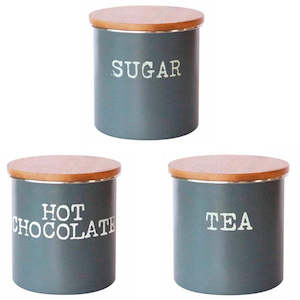 Kitchen: Brenton Grey Tea, Coffee, Sugar 700ml Canisters
