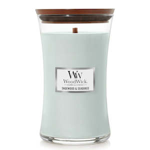 Large Candles: Woodwick Sagewood & Seagrass Large