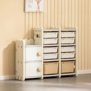 Kids Storage Shelves Drawers: Modular Kids Toy Storage Shelf with Bins – Multi-Tier Organizer Unit