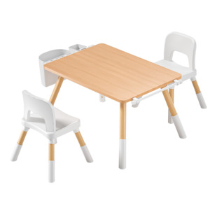 Toddler Tables And Chairs Nz: Montessori Art Table & 2 Chair Set – Adjustable, with Storage Drawers