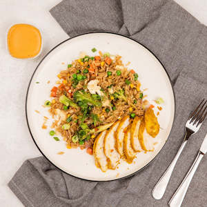 Nasi Goreng with Satay Chicken