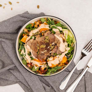 Roasted Pumpkin & Chickpea Salad with Lamb