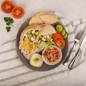 Herby Lemon Chicken with Flatbreads & Salsa