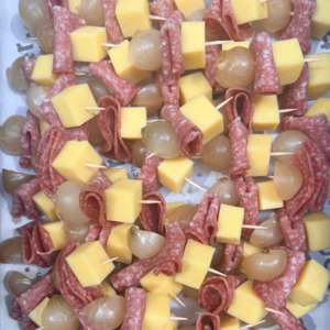 Salami, Cheddar & Pearl Onion Skewers (GF)