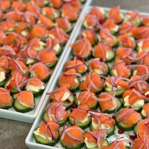 Platters Canapes: Cucumber, Cream Cheese & Smoked Salmon Bites (GF)