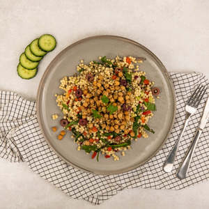 Pearl Cous Cous Salad with Chickpeas (V)
