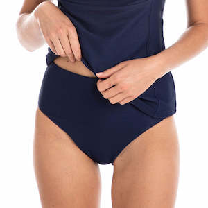 Separates: Navy Ribbed Texture Full Brief