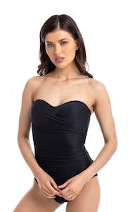 Sale: Black Ribbed Texture Bandeau