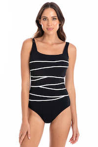 Chlorine Resistant: Chlorine Resistant Square Binding One Piece Swimsuit