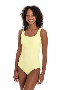 Final Sale: Lemon Ribbed Texture Square Neck (Final Sale)