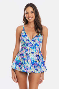 Acadia Swimdress Cross Over Chlorine Resistant One Piece Swimsuit