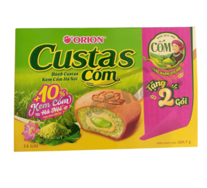 Products: Orion Custas cakes with rice crisp cream filling, 282g box (12 pieces x 23.5g)