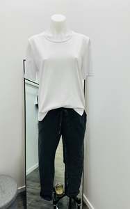 Tops: Short Sleeve Tee - White