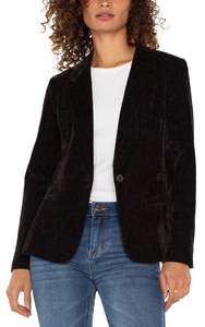 Liverpool Fitted Blazer - Black Velvet