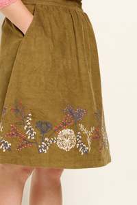 Embroidered Cord Skirt