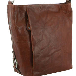 New: MILLENI CHESTNUT NAPPA LEATHER HANDBAG