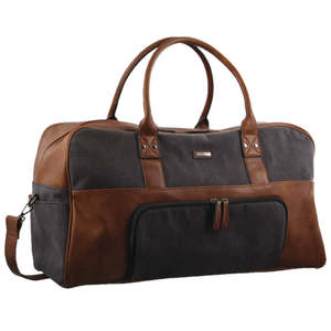 New: PIERRE CARDIN BLACK CANVAS DUFFEL BAG