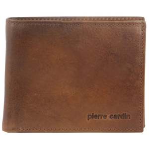 New: PIERRE CARDIN COGNAC MEN'S LEATHER WALLET