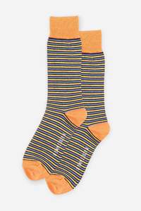 Brakeburn Socks: BRAKEBURN MEN'S SOCK - MUSTARD STRIPE