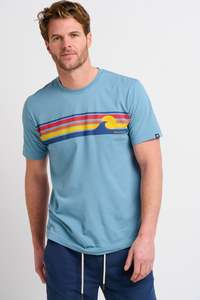 Sale Mens: Retro Stripe Wave Tee