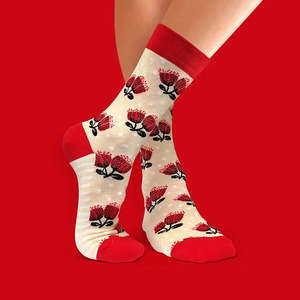 Scandi Pohutukawa Socks