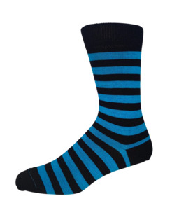 Socks: Bright Stripe Merino Socks - Turquoise