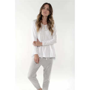 Cle: ESTHER L/S TEE - WHITE - clearance