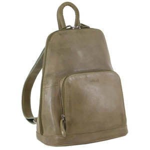 School: MILLENI LEATHER BACKPACK - OLIVE