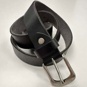 Belts: LEATHER BELT - 3cm WIDTH - BLACK