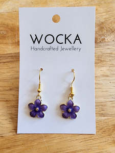 Purple Flower Earrings