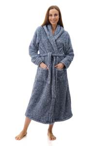 Hooded Mid-Length Gown - Navy Marle