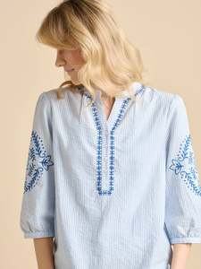 Brakeburn: Fossil Blouse - Light Blue