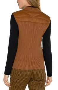 Quilted zip vest - Tumeric