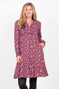 Brakeburn: BRAKEBURN MIXED BERRY FLORAL WRAP DRESS
