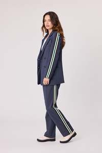 Jackets: Democracy Cleo Stripe Trim Jacket - Navy