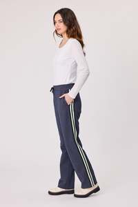 Pants: Democracy Cleo Stripe Trim Pant - Navy