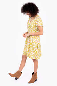 Dresses: AYLA WRAP DRESS -  YELLOW