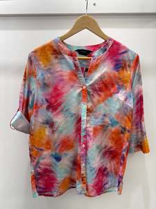 Just Landed: Tab roll sleeve blouse - Bells Carnation