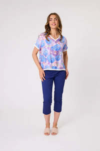 Democracy: Democracy Riley Print Top - Blue