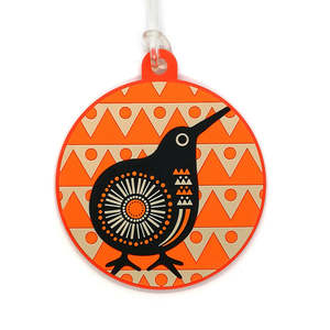 Retro Kiwi Luggage Tag